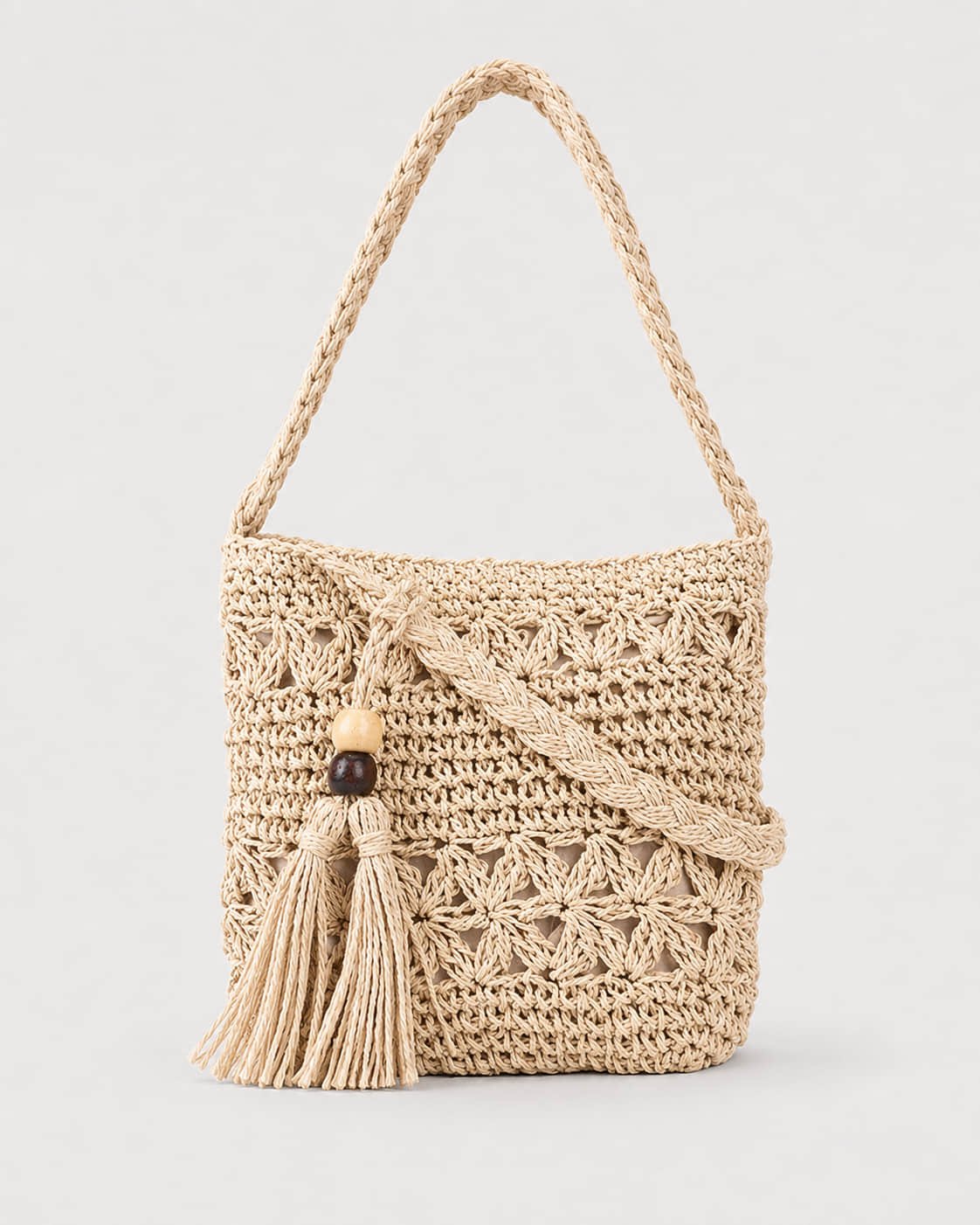 Bolso Bandolera de Macramé con Borla Lateral Ref. 0822 - Marea Bella Swimwear