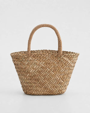 Bolso Canasto con Trenzado Diagonal y Asas Revestidas Ref. 0814 - Marea Bella Swimwear