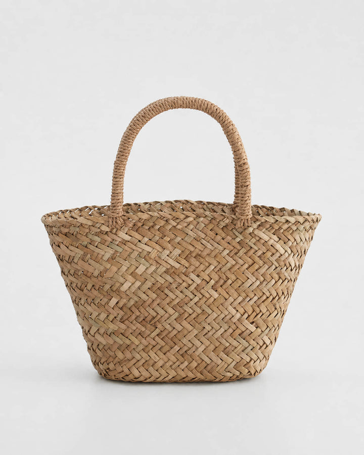 Bolso Canasto con Trenzado Diagonal y Asas Revestidas Ref. 0814 - Marea Bella Swimwear