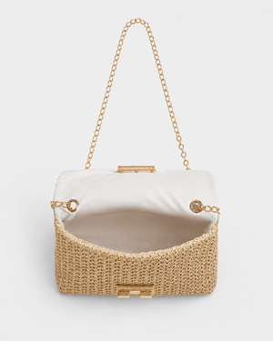 Bolso de Hombro con Solapa Estructurada y Cadena Metálica Ref. 0826 - Marea Bella Swimwear