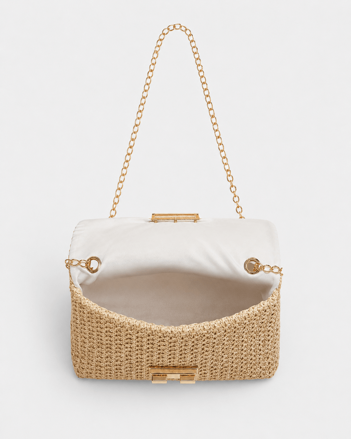 Bolso de Hombro con Solapa Estructurada y Cadena Metálica Ref. 0826 - Marea Bella Swimwear