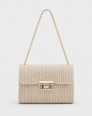 Bolso de Hombro con Solapa Estructurada y Cadena Metálica Ref. 0826 - Marea Bella Swimwear