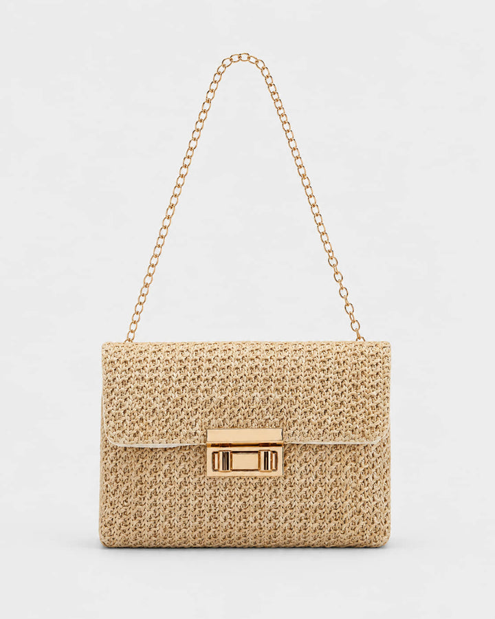 Bolso de Hombro con Solapa Estructurada y Cadena Metálica Ref. 0826 - Marea Bella Swimwear