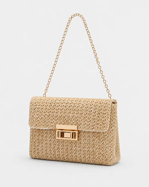 Bolso de Hombro con Solapa Estructurada y Cadena Metálica Ref. 0826 - Marea Bella Swimwear