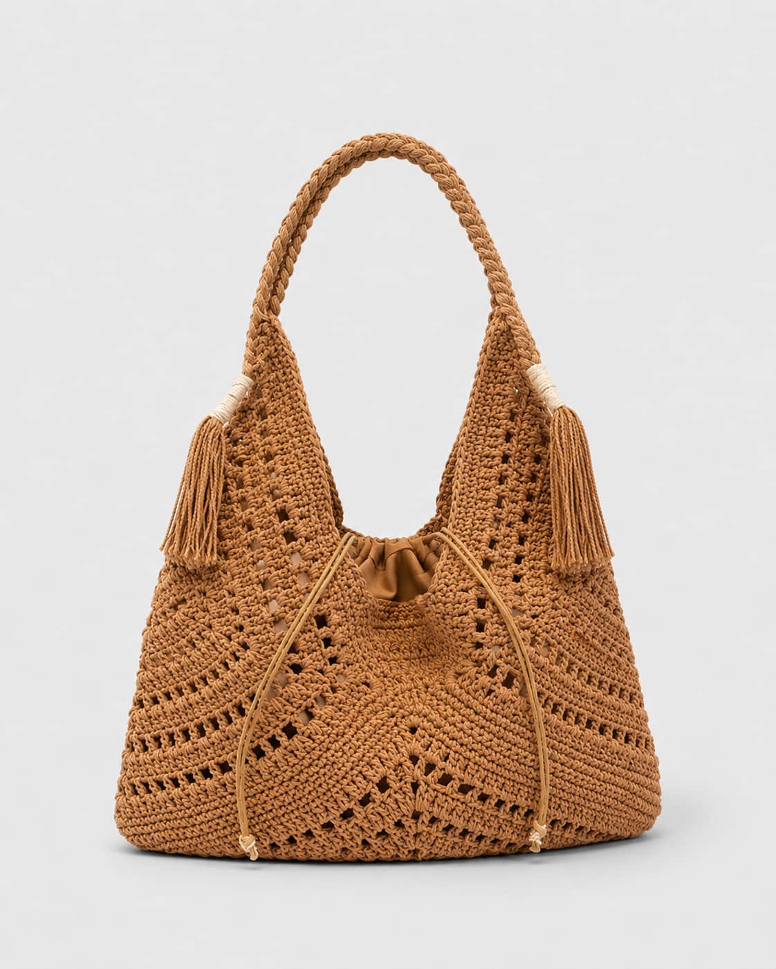Bolso Hobo con Cordones y Borlas Laterales Ref. 0817 - Marea Bella Swimwear