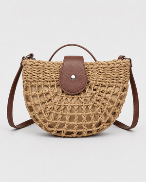 Bolso Media Luna con Trama Calada y Cierre Frontal Ref. 0828 - Marea Bella Swimwear