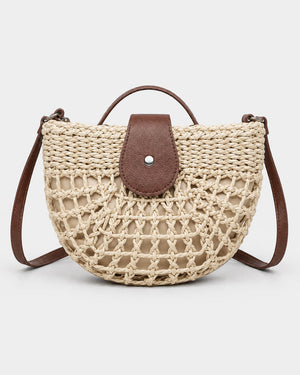 Bolso Media Luna con Trama Calada y Cierre Frontal Ref. 0828 - Marea Bella Swimwear
