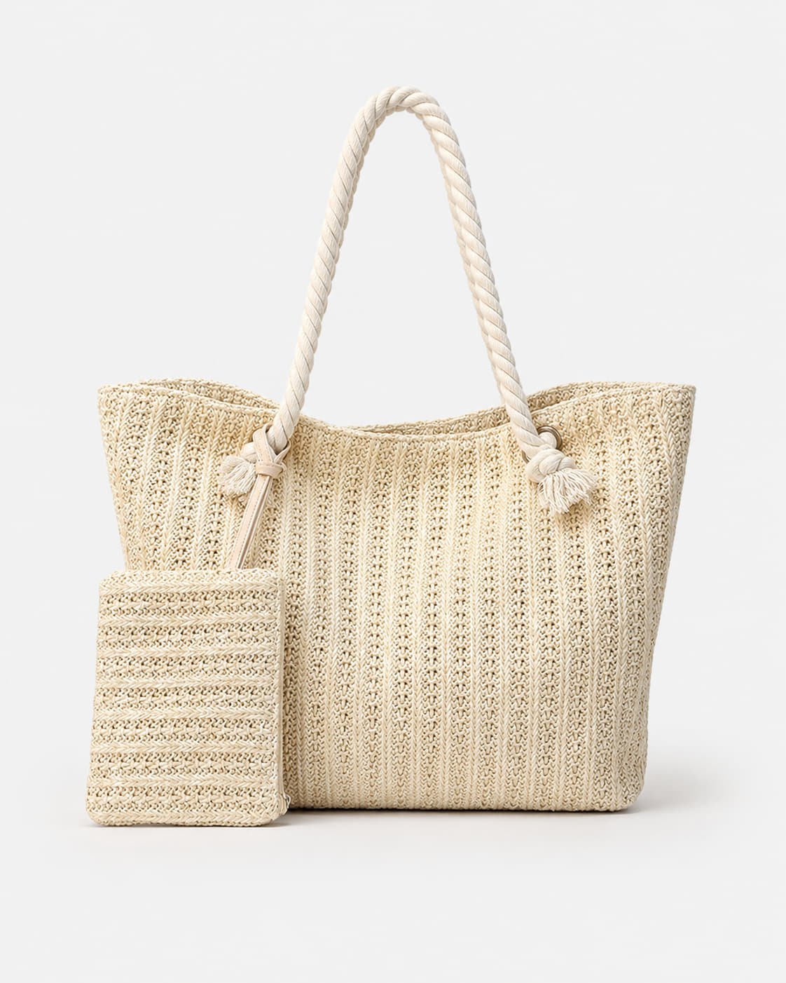 Bolso Tote con Asas Torzadas y Estuche Exterior Ref. 0809 - Marea Bella Swimwear