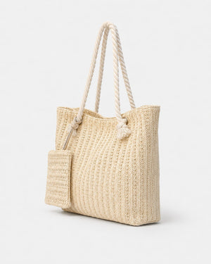 Bolso Tote con Asas Torzadas y Estuche Exterior Ref. 0809 - Marea Bella Swimwear