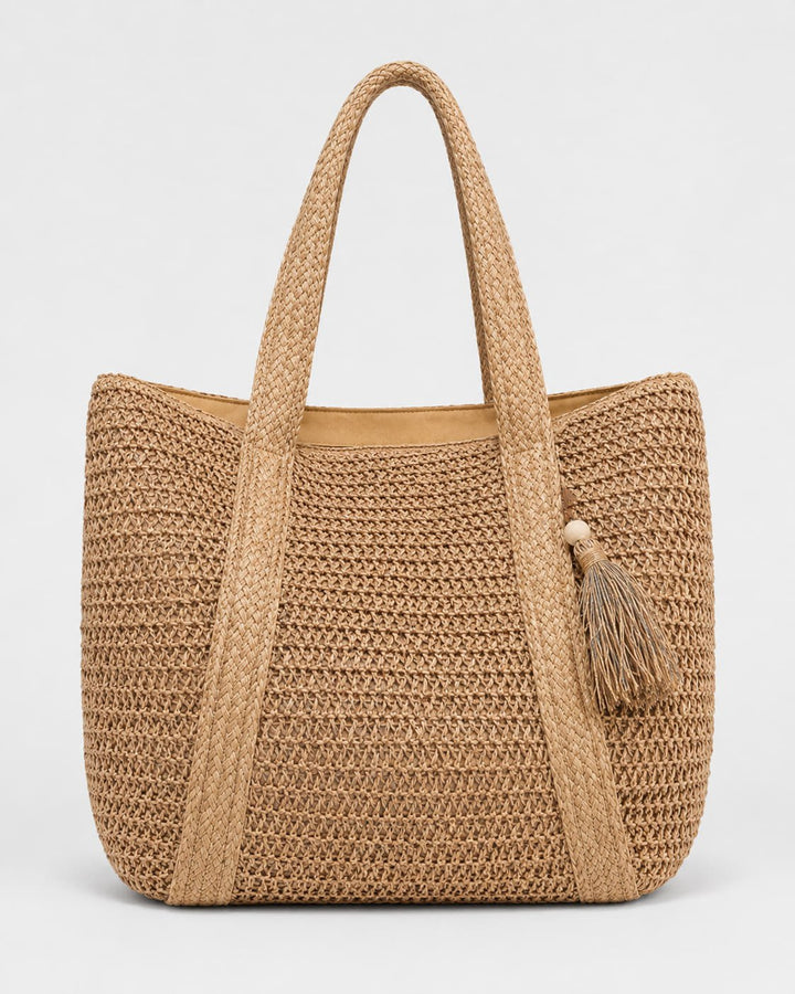 Bolso Tote con Asas Trenzadas y Borla Lateral Ref. 0808 - Marea Bella Swimwear