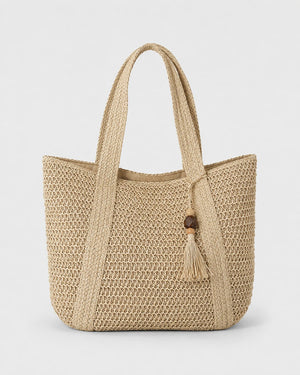 Bolso Tote con Asas Trenzadas y Borla Lateral Ref. 0808 - Marea Bella Swimwear