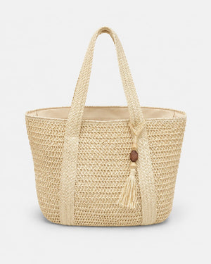 Bolso Tote con Asas Trenzadas y Borla Lateral Ref. 0808 - Marea Bella Swimwear