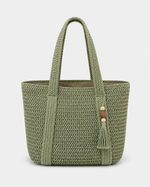 Bolso Tote con Asas Trenzadas y Borla Lateral Ref. 0808 - Marea Bella Swimwear