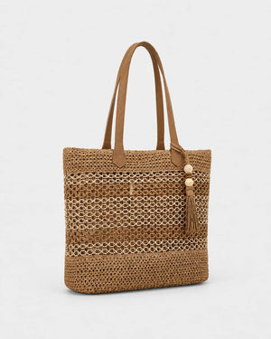 Bolso Tote con Borla y Trama Contrastante Ref. 0811 - Marea Bella Swimwear