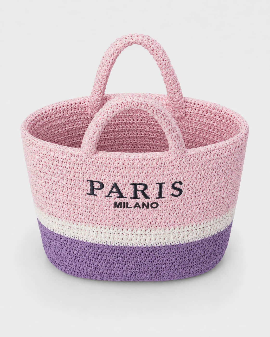 Bolso Tote con Franjas Horizontales e Inscripción Frontal Ref. 0831 - Marea Bella Swimwear