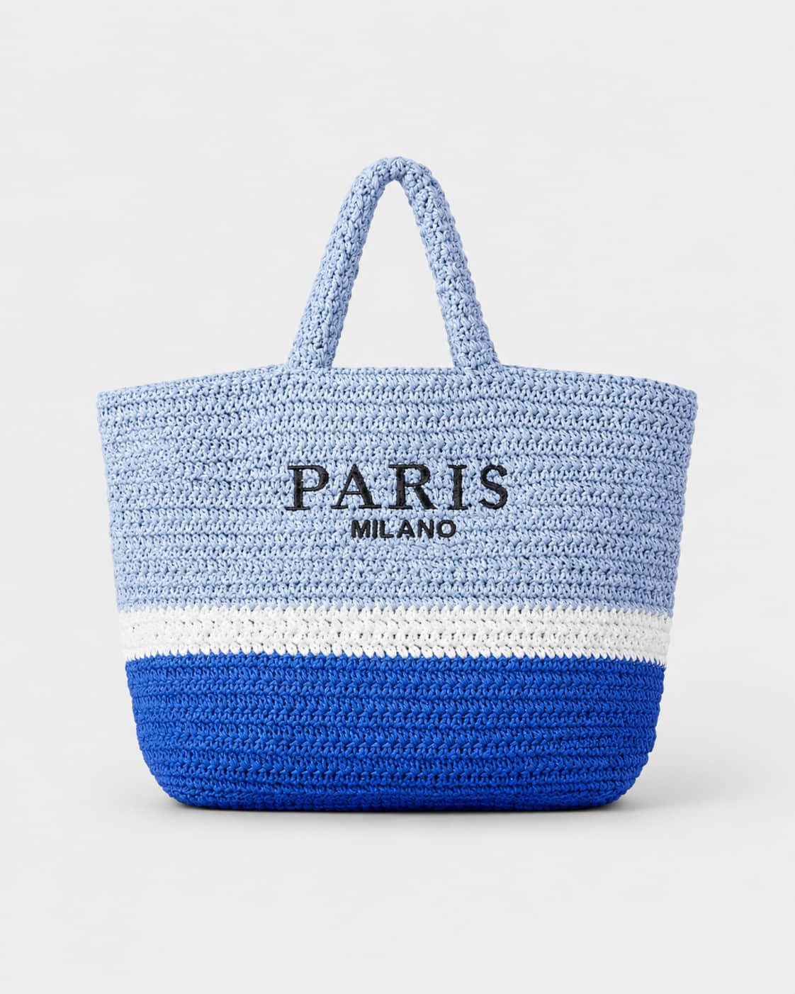 Bolso Tote con Franjas Horizontales e Inscripción Frontal Ref. 0831 - Marea Bella Swimwear