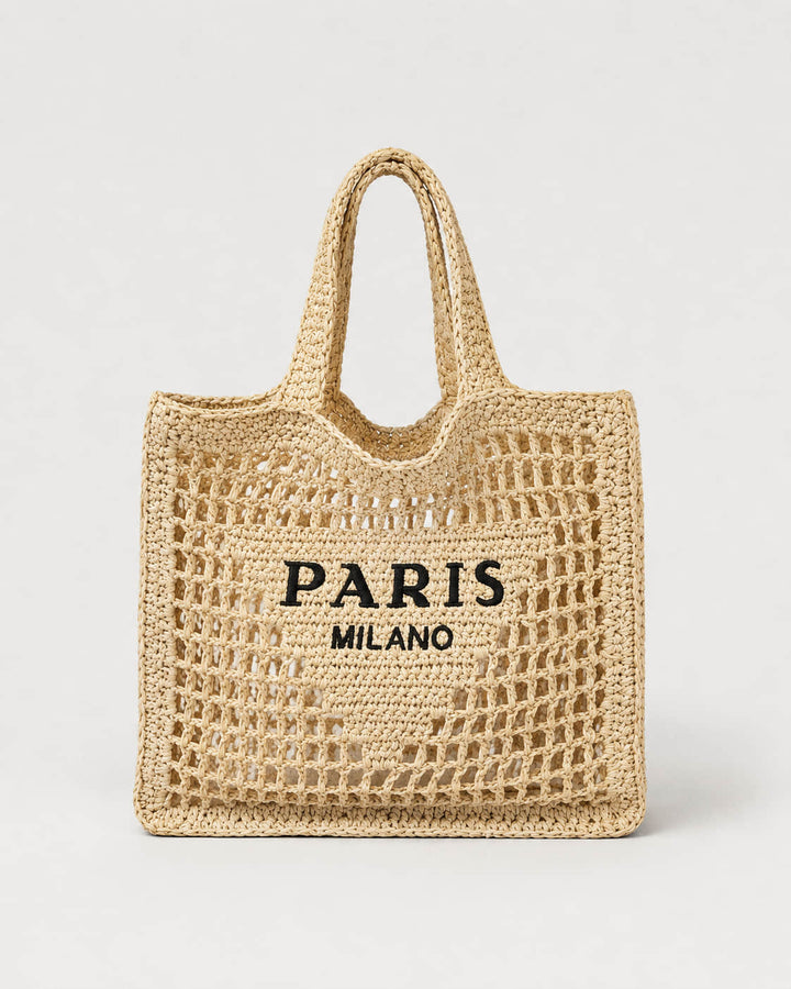 Bolso Tote con Panel Central y Trama Calada Ref. 0813 - Marea Bella Swimwear