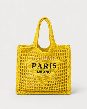 Bolso Tote con Panel Central y Trama Calada Ref. 0813 - Marea Bella Swimwear
