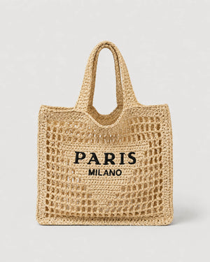 Bolso Tote con Panel Central y Trama Calada Ref. 0813 - Marea Bella Swimwear