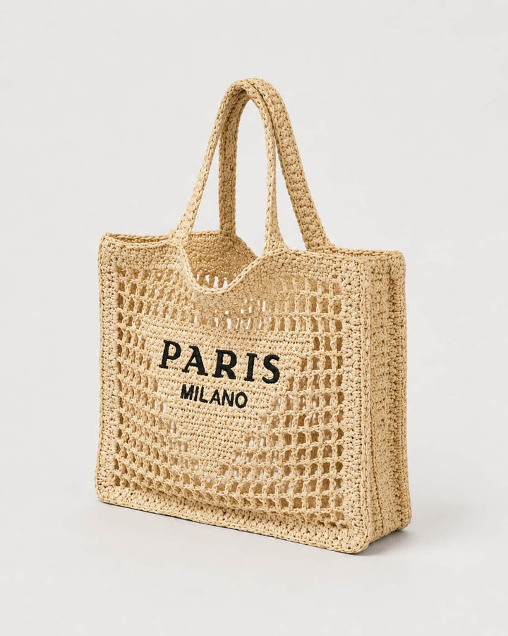 Bolso Tote con Panel Central y Trama Calada Ref. 0813 - Marea Bella Swimwear