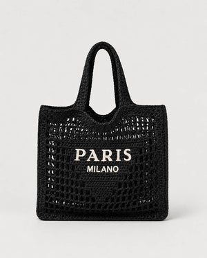 Bolso Tote con Panel Central y Trama Calada Ref. 0813 - Marea Bella Swimwear