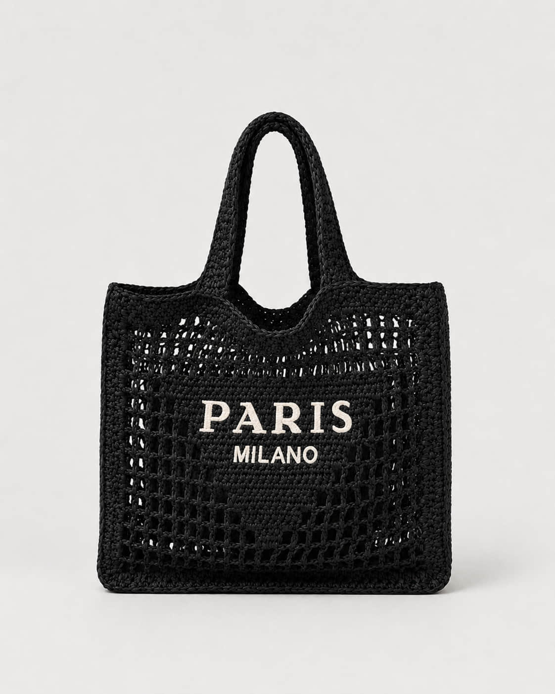 Bolso Tote con Panel Central y Trama Calada Ref. 0813 - Marea Bella Swimwear