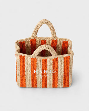 Bolso Tote con Rayas Verticales e Inscripción Frontal Ref. 0830 - Marea Bella Swimwear