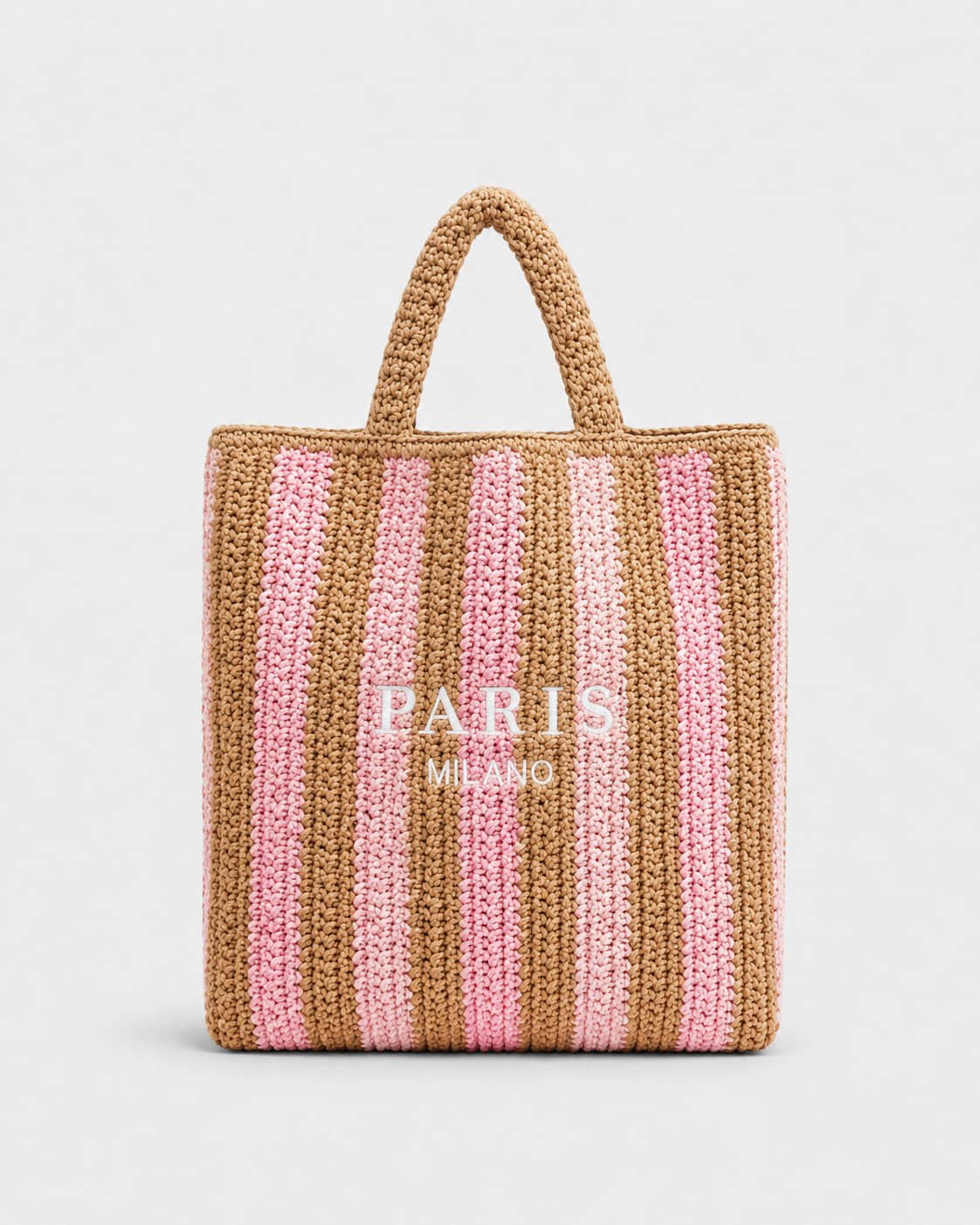 Bolso Tote con Rayas Verticales e Inscripción Frontal Ref. 0830 - Marea Bella Swimwear