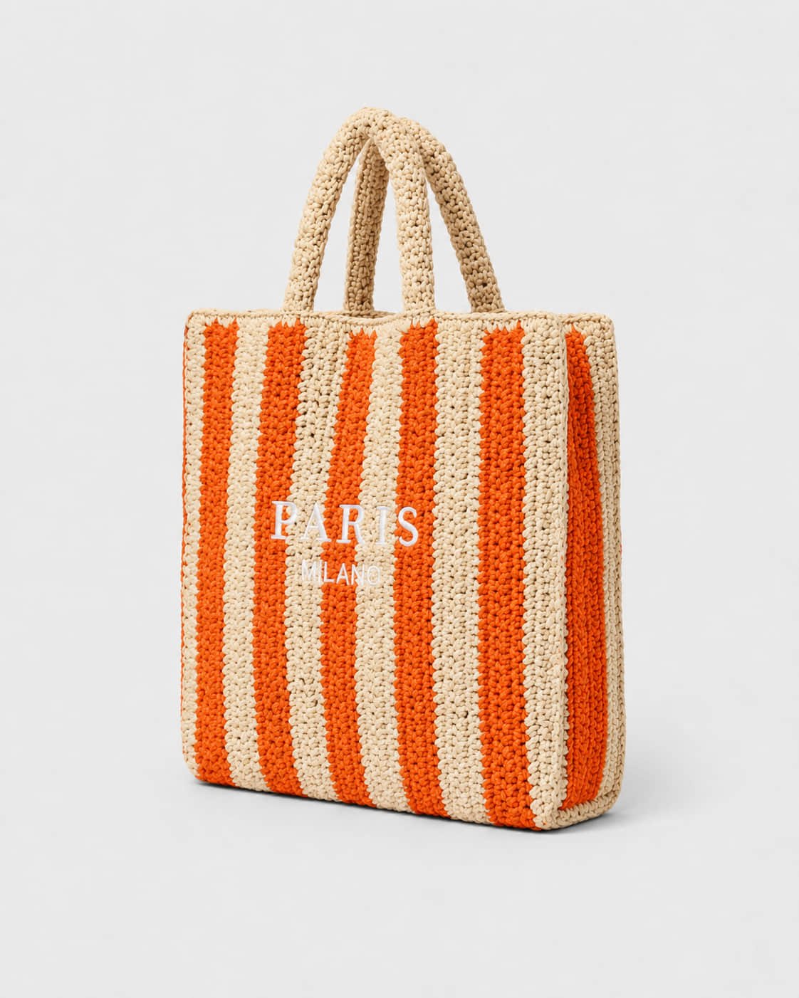 Bolso Tote con Rayas Verticales e Inscripción Frontal Ref. 0830 - Marea Bella Swimwear