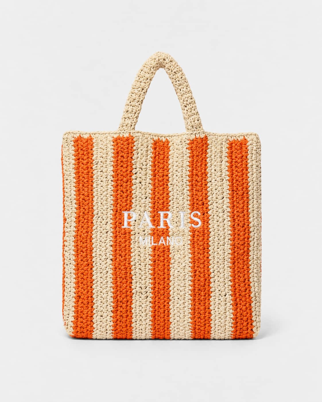 Bolso Tote con Rayas Verticales e Inscripción Frontal Ref. 0830 - Marea Bella Swimwear