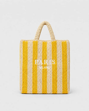 Bolso Tote con Rayas Verticales e Inscripción Frontal Ref. 0830 - Marea Bella Swimwear