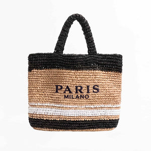 Bolso Tote con Trama Cerrada e Inscripción Frontal Ref. 0801 - Marea Bella Swimwear