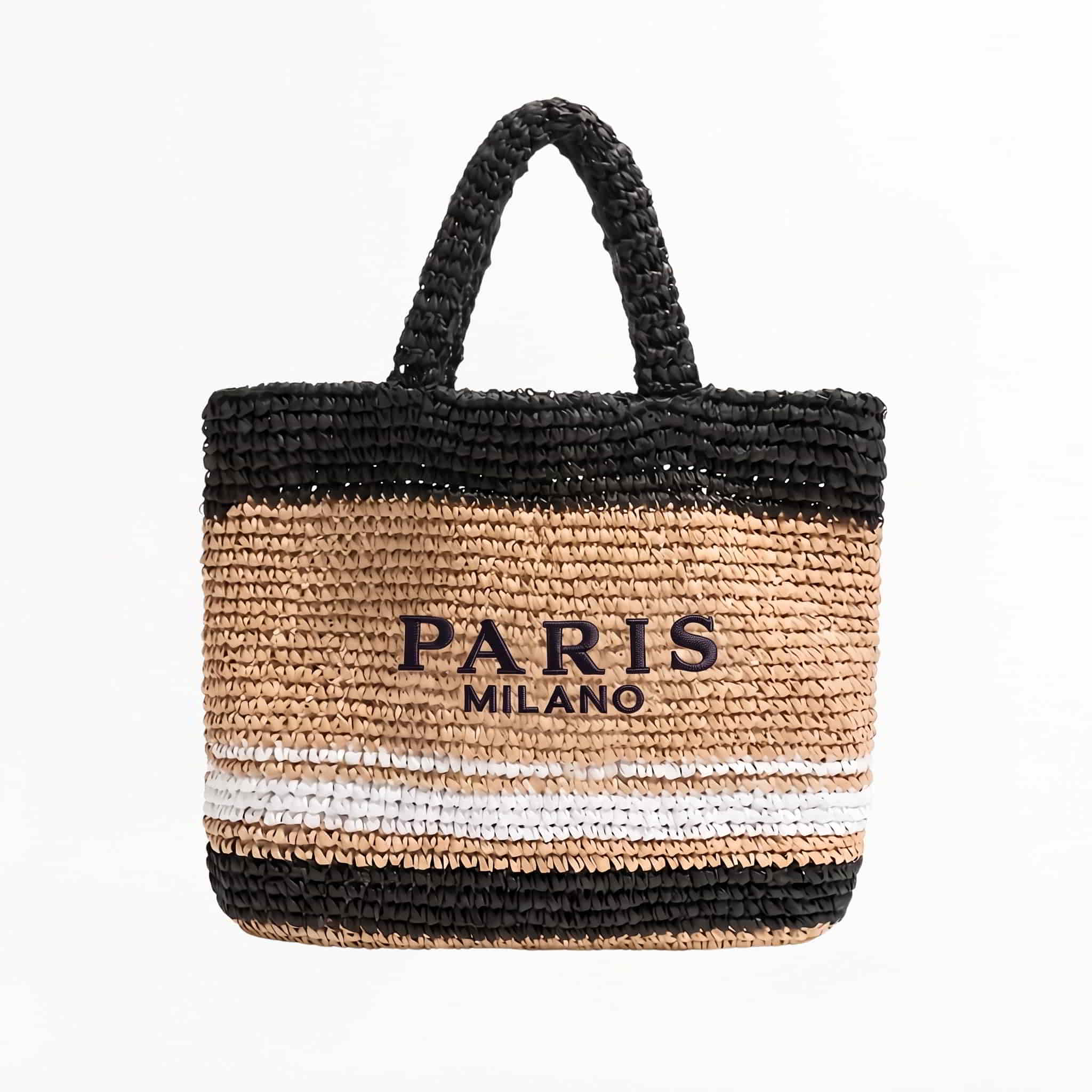 Bolso Tote con Trama Cerrada e Inscripción Frontal Ref. 0801 - Marea Bella Swimwear