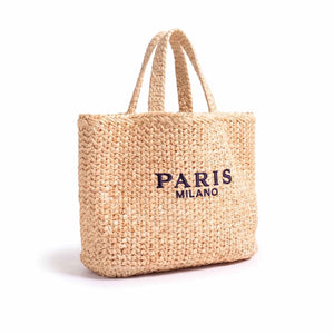 Bolso Tote con Trama Cerrada e Inscripción Frontal Ref. 0801 - Marea Bella Swimwear
