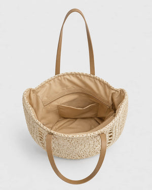 Bolso Tote Redondo con Trama Radial Ref. 0819 - Marea Bella Swimwear