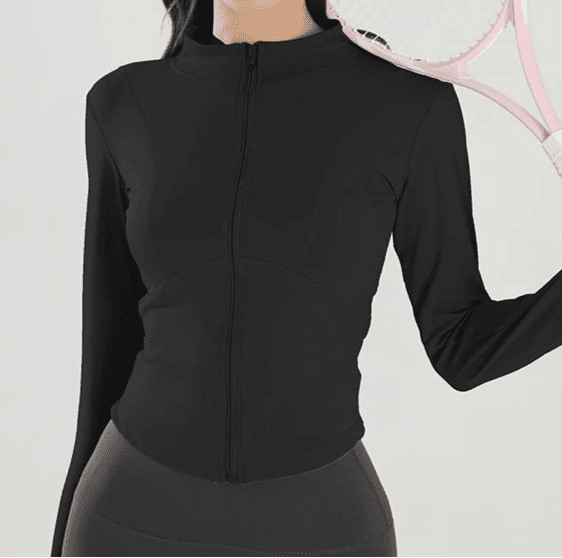 Campera Deportiva con Cierre Frontal y Corte Redondeado Ref. 1084 - Marea Bella Swimwear