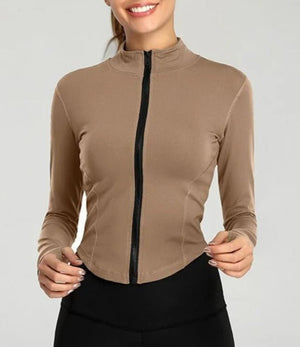Campera Deportiva con Cierre Frontal y Cuello Alto Ref. 1082 - Marea Bella Swimwear