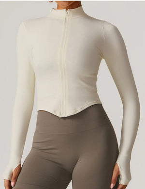 Campera Deportiva Lisa con Cierre Frontal y Cuello Alto Ref. 1088 - Marea Bella Swimwear