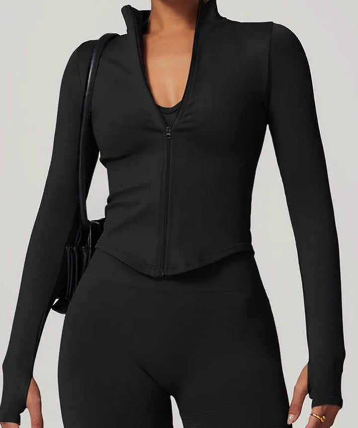 Campera Deportiva Lisa con Cierre Frontal y Cuello Alto Ref. 1088 - Marea Bella Swimwear