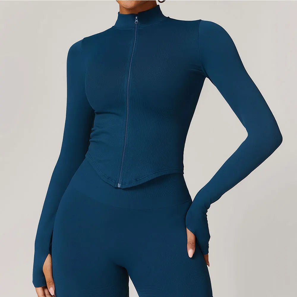 Campera Deportiva Lisa con Cierre Frontal y Cuello Alto Ref. 1088 - Marea Bella Swimwear