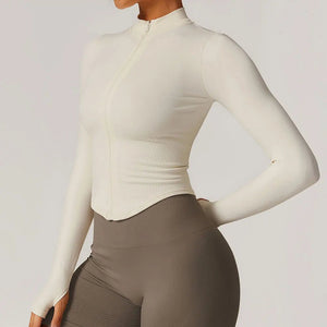 Campera Deportiva Lisa con Cierre Frontal y Cuello Alto Ref. 1088 - Marea Bella Swimwear