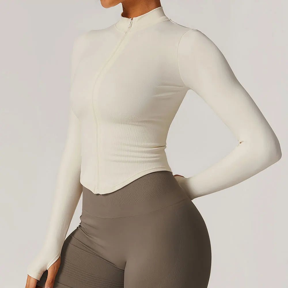 Campera Deportiva Lisa con Cierre Frontal y Cuello Alto Ref. 1088 - Marea Bella Swimwear
