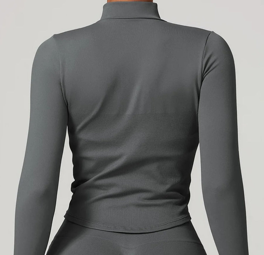 Campera Deportiva Lisa con Cierre Frontal y Cuello Alto Ref. 1088 - Marea Bella Swimwear