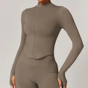 Campera Deportiva Lisa con Cierre Frontal y Cuello Alto Ref. 1088 - Marea Bella Swimwear