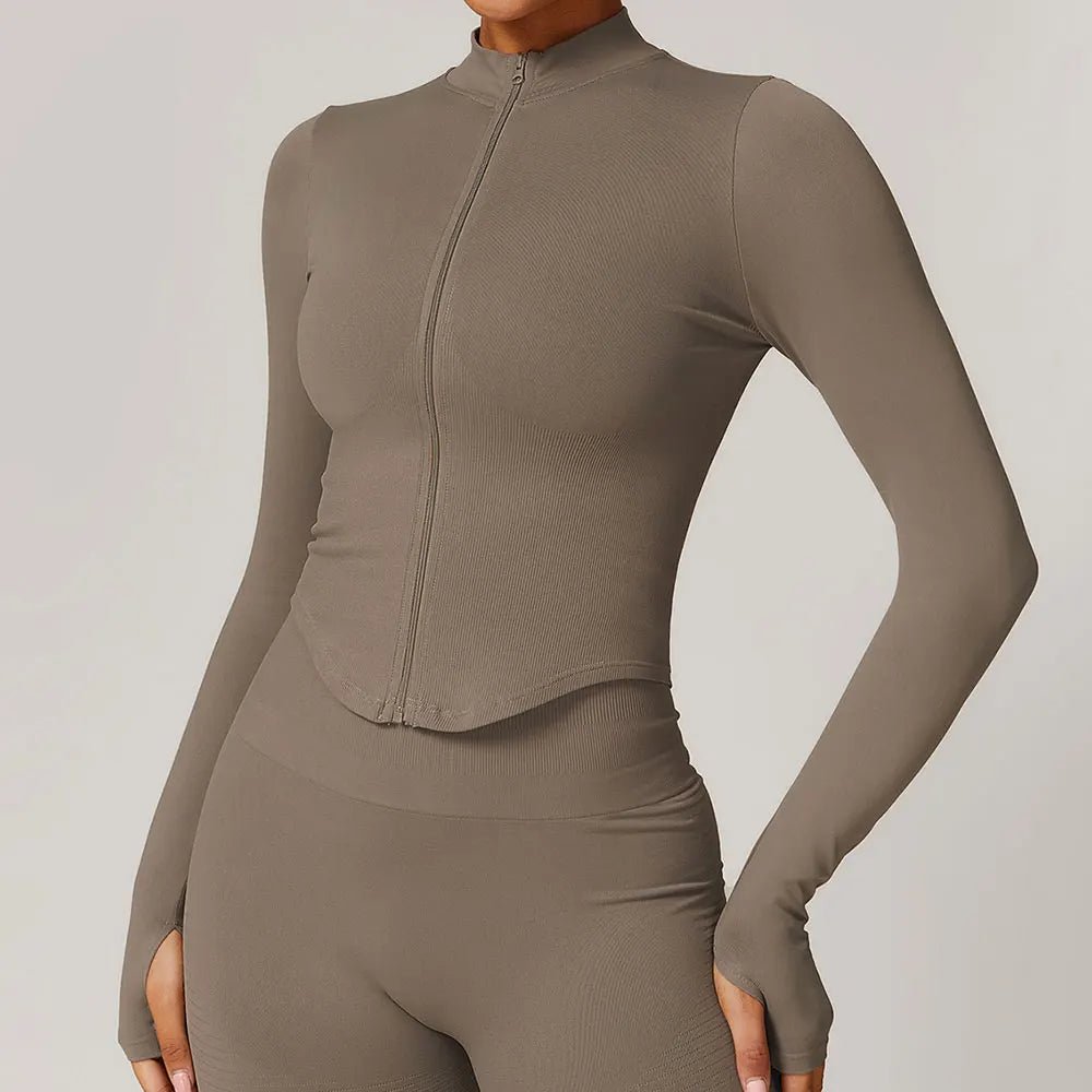 Campera Deportiva Lisa con Cierre Frontal y Cuello Alto Ref. 1088 - Marea Bella Swimwear