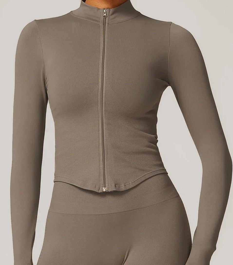 Campera Deportiva Lisa con Cierre Frontal y Cuello Alto Ref. 1088 - Marea Bella Swimwear