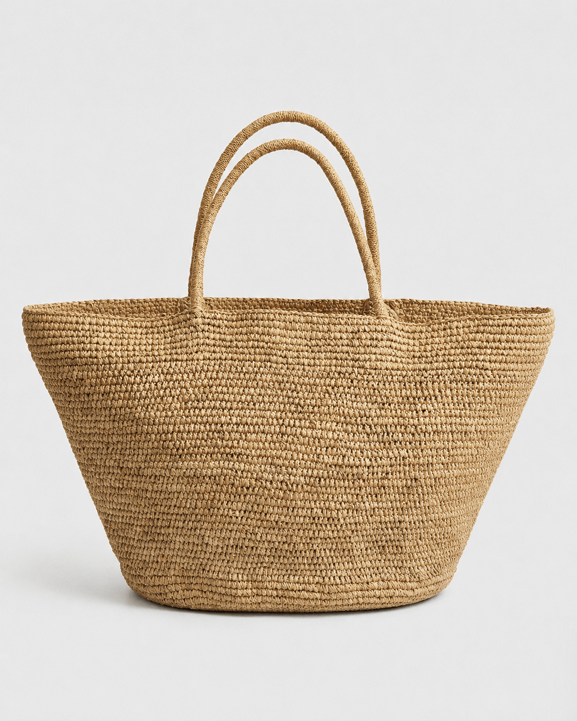 Cartera Canasta Amplia de Tejido de Rafia con Asas Dobles Ref. 0805 - Marea Bella Swimwear