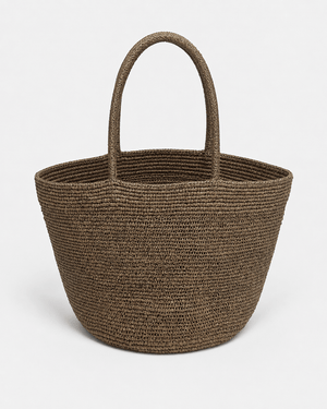 Cartera Canasta Amplia de Tejido de Rafia con Asas Dobles Ref. 0805 - Marea Bella Swimwear