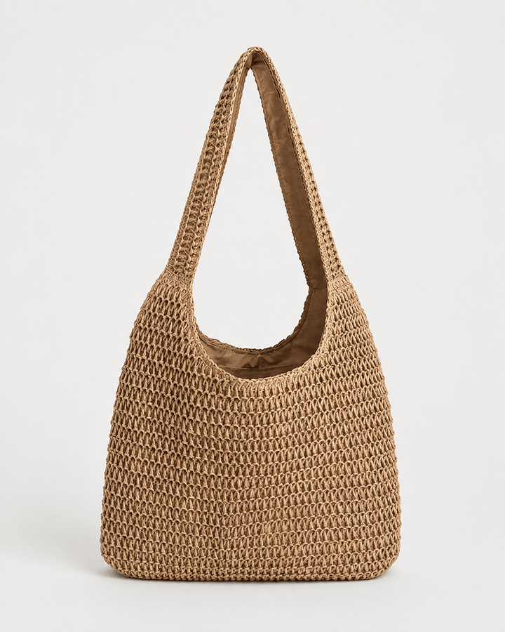 Cartera Hobo Arco de Tejido de Rafia con Asa Integrada Ref. 0802 - Marea Bella Swimwear