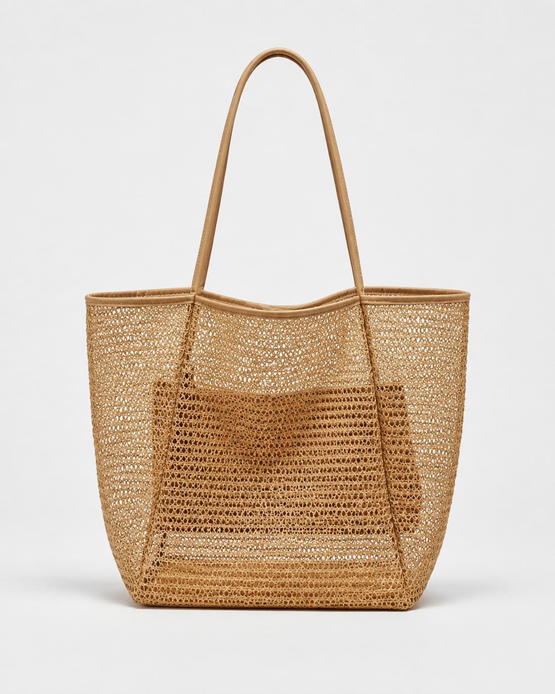 Cartera Tote de Rafia con Trama Abierta y Asas Largas Ref. 0807 - Marea Bella Swimwear